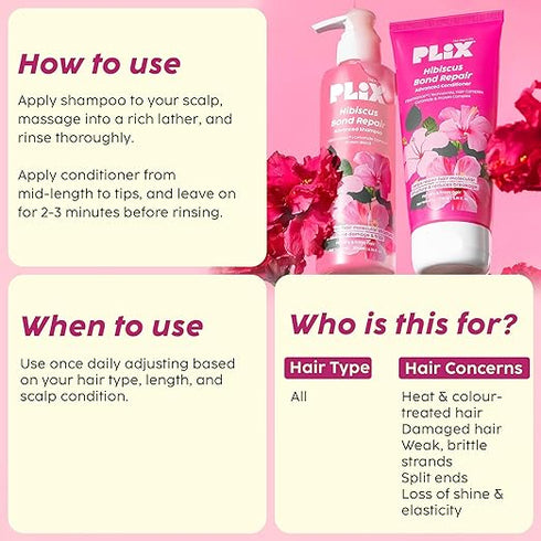 PLIX  THE PLANT FIX Hibiscus Bond Repair Shampoo + Conditioner